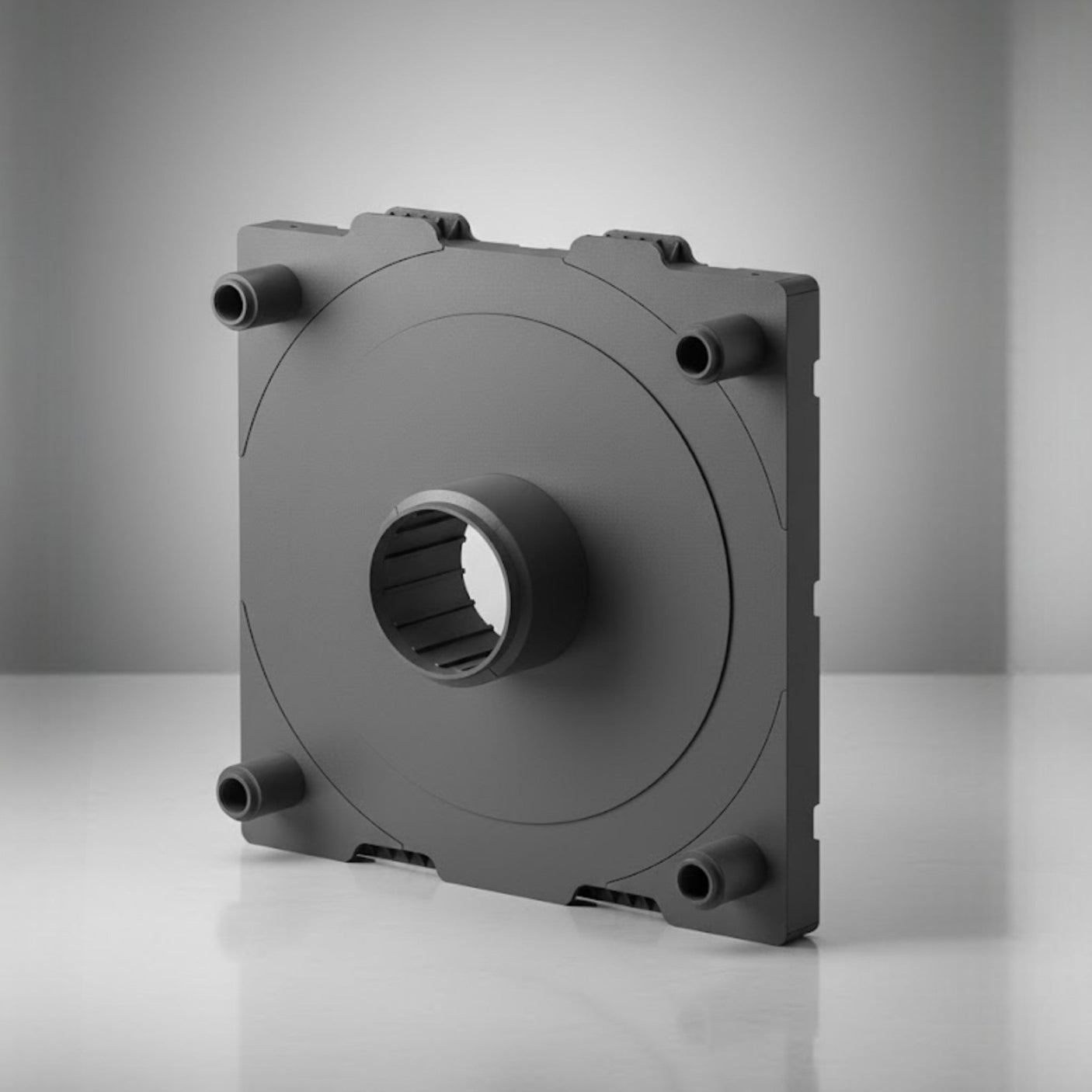 FL02-76 — Plastic Roll Flange 510×500 mm with 3" Plug