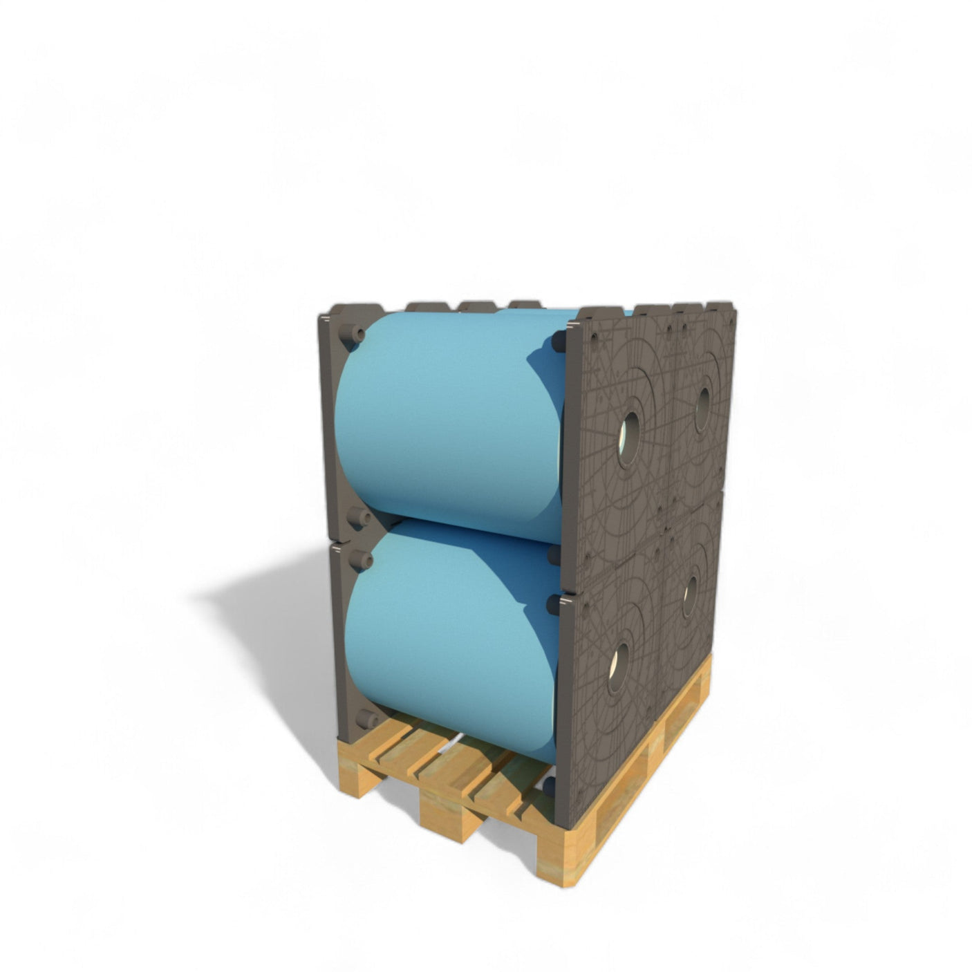 FL04-152 — Plastic Roll Flange 620×600 mm with 6" Plug