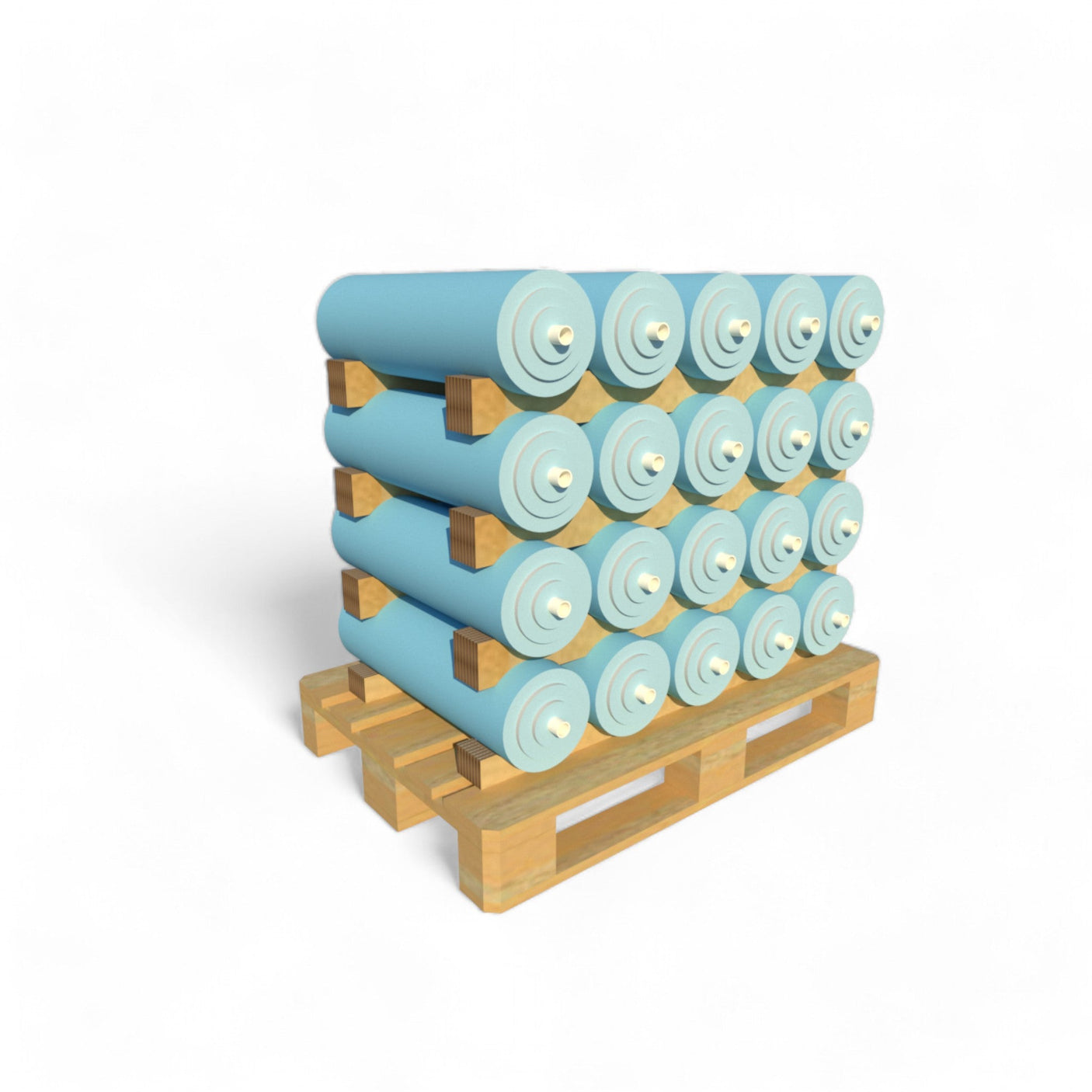 PC05-200B — Cardboard Base Cradle for 5 Rolls Ø 200-215 mm