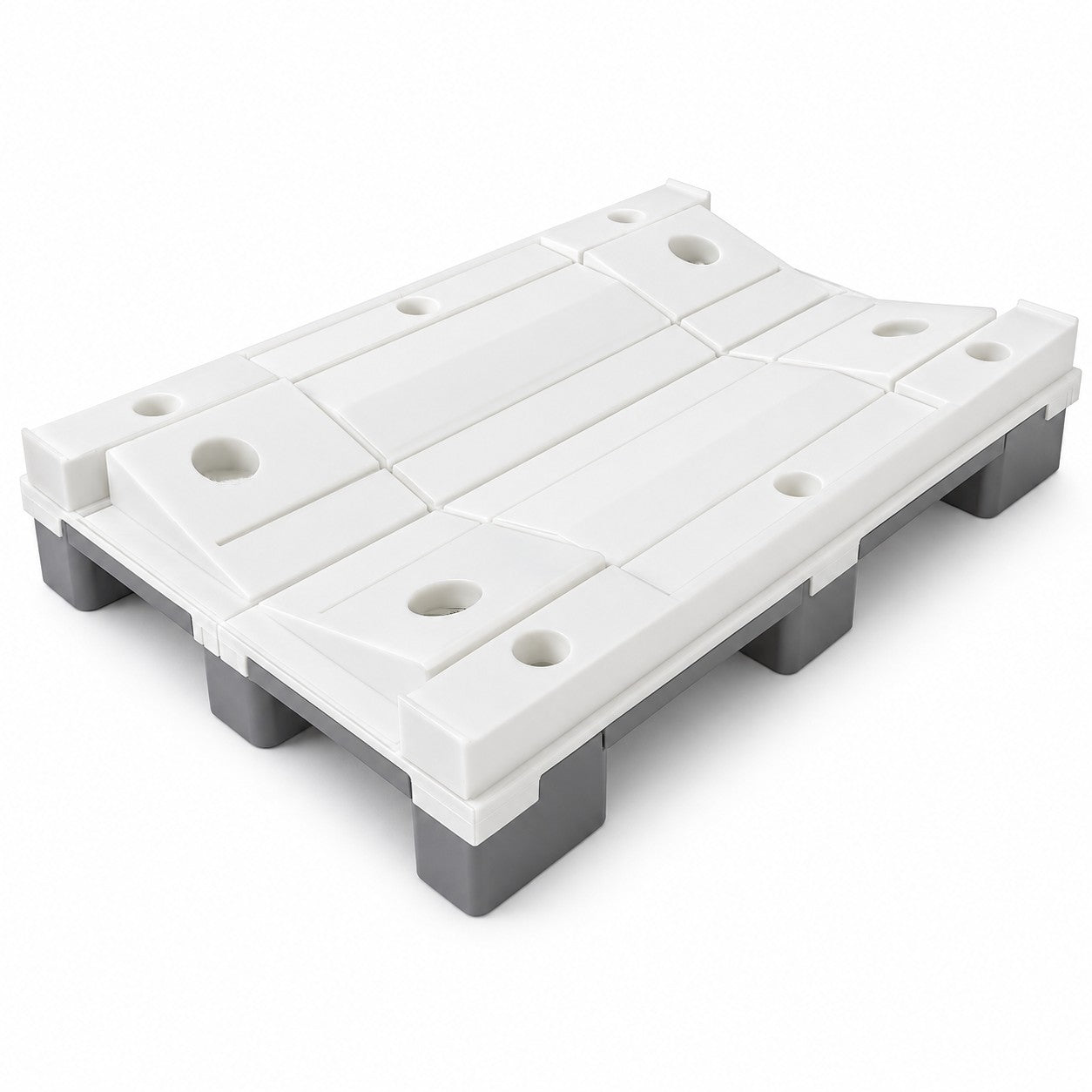 RCV08b — 4-Wege-Rollenpalette mit CV01-Wiege, hygienisch