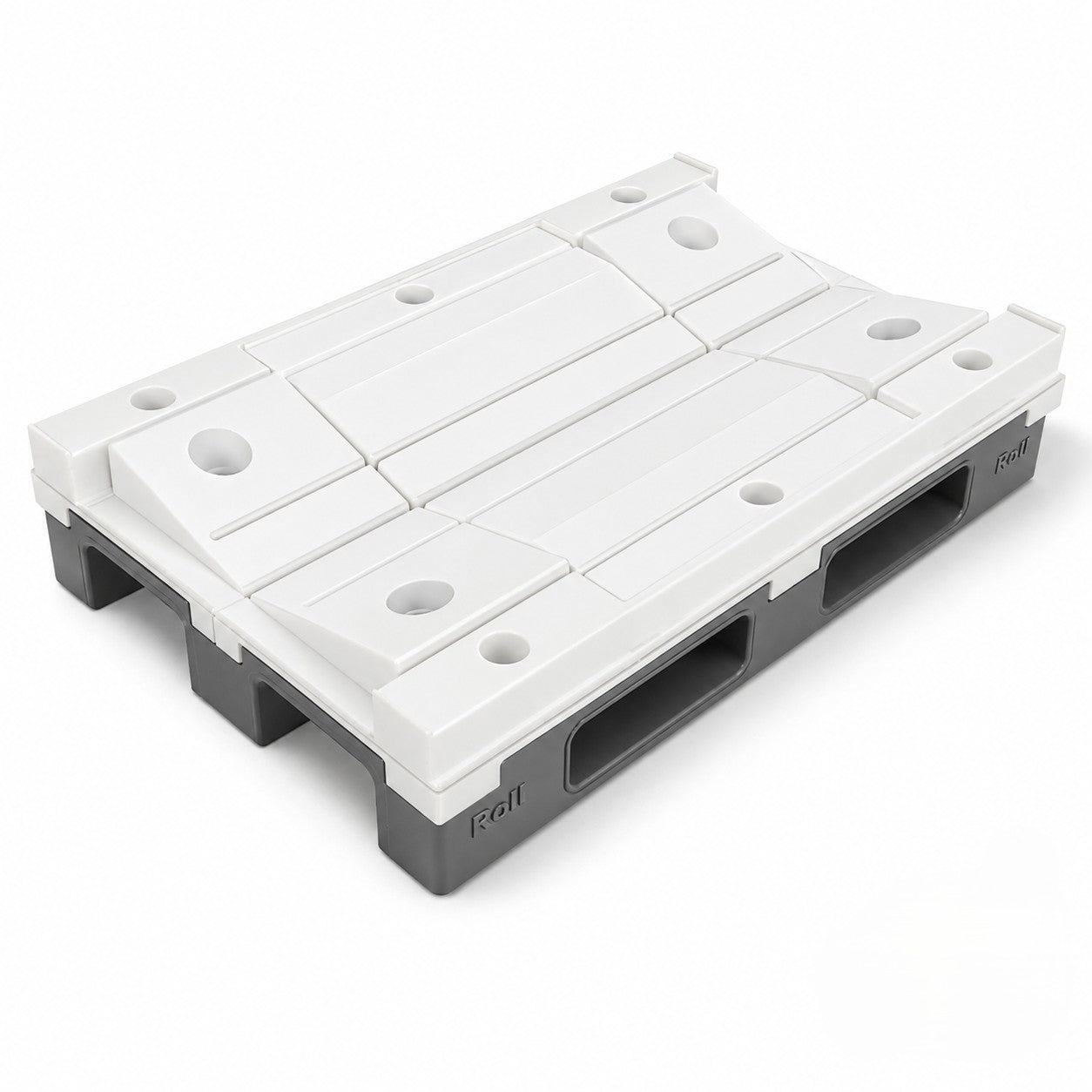 RCV49b — Pallet per Rotoli per Scaffalatura, Culla Riutilizzabile per Stampatori