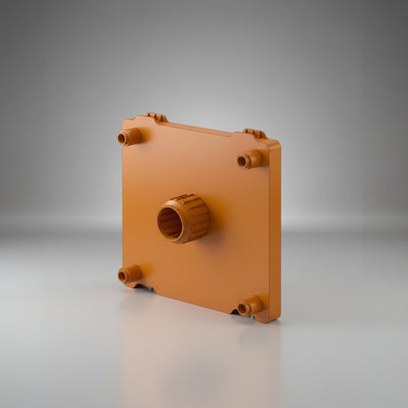 FL01-76 — Plastic Roll Flange 330×330 mm with 3" Plug