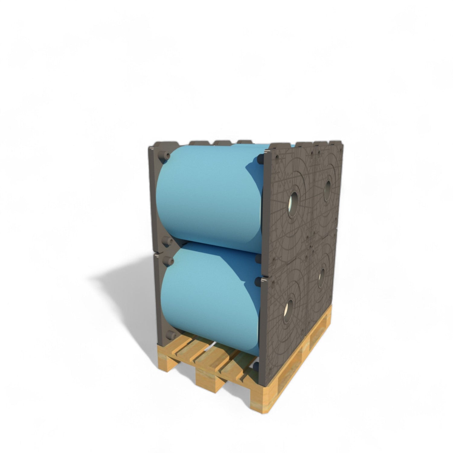 FL04-152 — Plastic Roll Flange 620×600 mm with 6" Plug