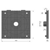 FL06-150 — Heavy-Duty Roll Flange 840×800 mm with 150 mm Plug