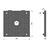FL06S-152 — Roll Flange 840×800 mm, No-Plug Hole 6"