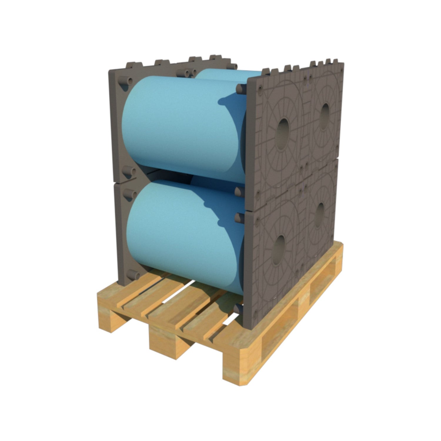 FL08-152 — Plastic Roll Flange 400×400 mm with 6" Plug