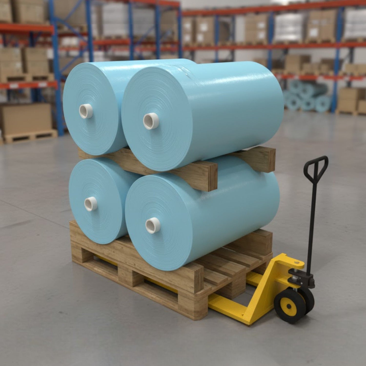 PC02-500B — Cardboard Base Cradle for 2 Rolls Ø 480-500 mm