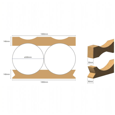 PC02-500I — Cardboard Interlayer for 2 Rolls Ø 480-500 mm