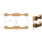 PC02-580B — Cardboard Base Cradle for 2 Rolls Ø 560-580 mm