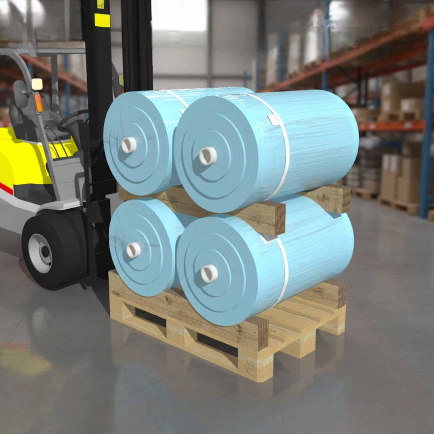 PC02-580B — Cardboard Base Cradle for 2 Rolls Ø 560-580 mm