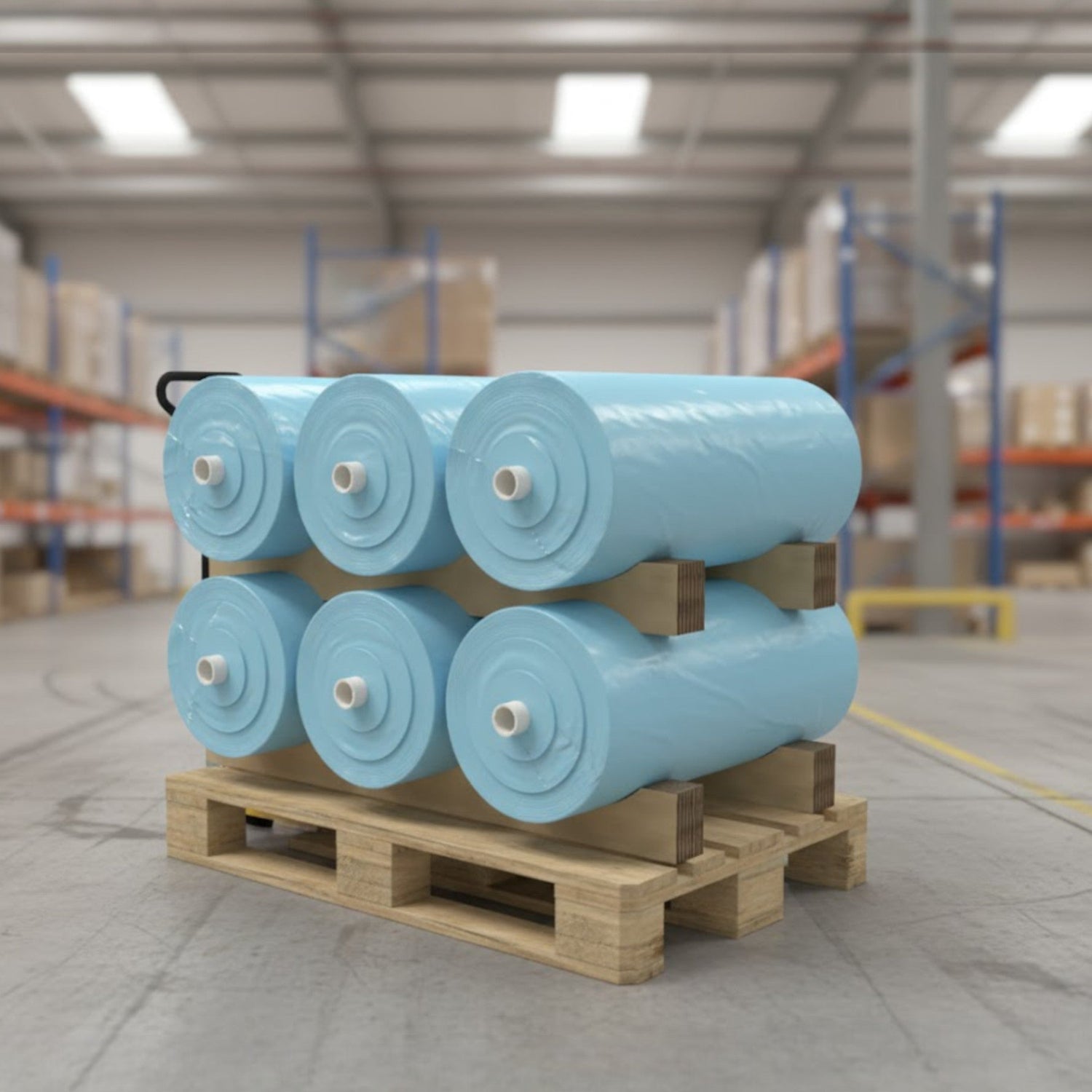 PC03-400B — Cardboard Base Cradle for 3 Rolls Ø 380-400 mm