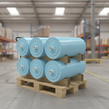 PC03-400B — Cardboard Base Cradle for 3 Rolls Ø 380-400 mm