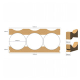 PC03-400I — Cardboard Interlayer for 3 Rolls Ø 380-400 mm