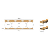 PC04-250B — Cardboard Base Cradle for 4 Rolls Ø 250-265 mm