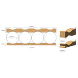 PC04-265B — Cardboard Base Cradle for 4 Rolls Ø 265-280 mm