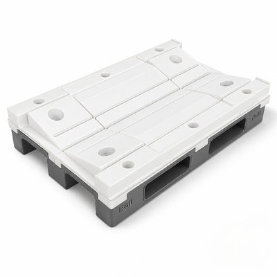 RCV49b — Pallet per Rotoli per Scaffalatura, Culla Riutilizzabile per Stampatori